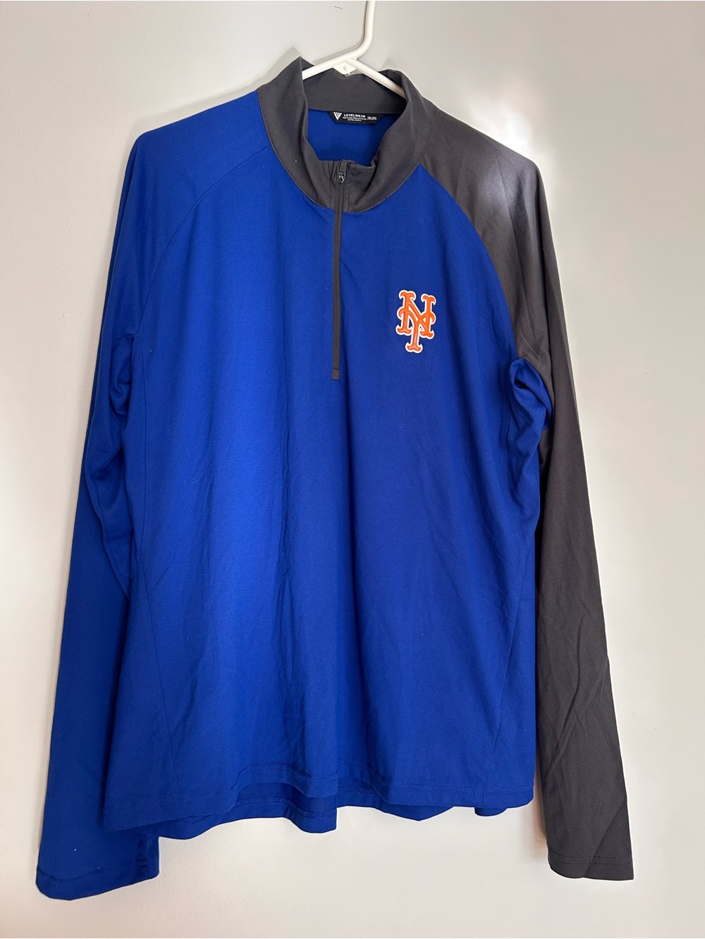 New York Mets Blue & Gray Pullover Quarter-Zip size 2xl